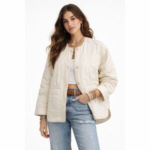 Abercrombie & Fitch Cream Quilted Jacket